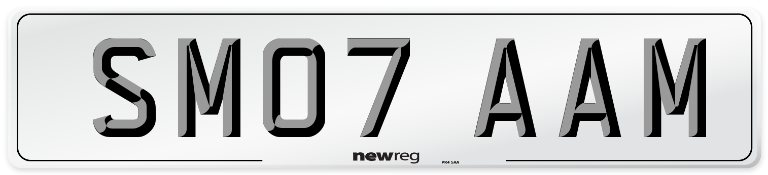 SM07 AAM Number Plate from New Reg
